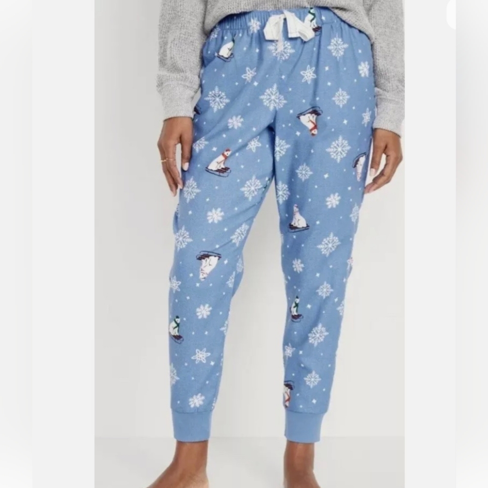 Old Navy flannel jogger, blue, polar bear, sleep pants. Sz XS